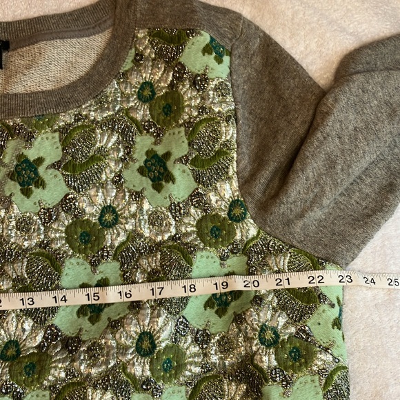 J. Crew jacquard floral front sweatshirt - Picture 9 of 10